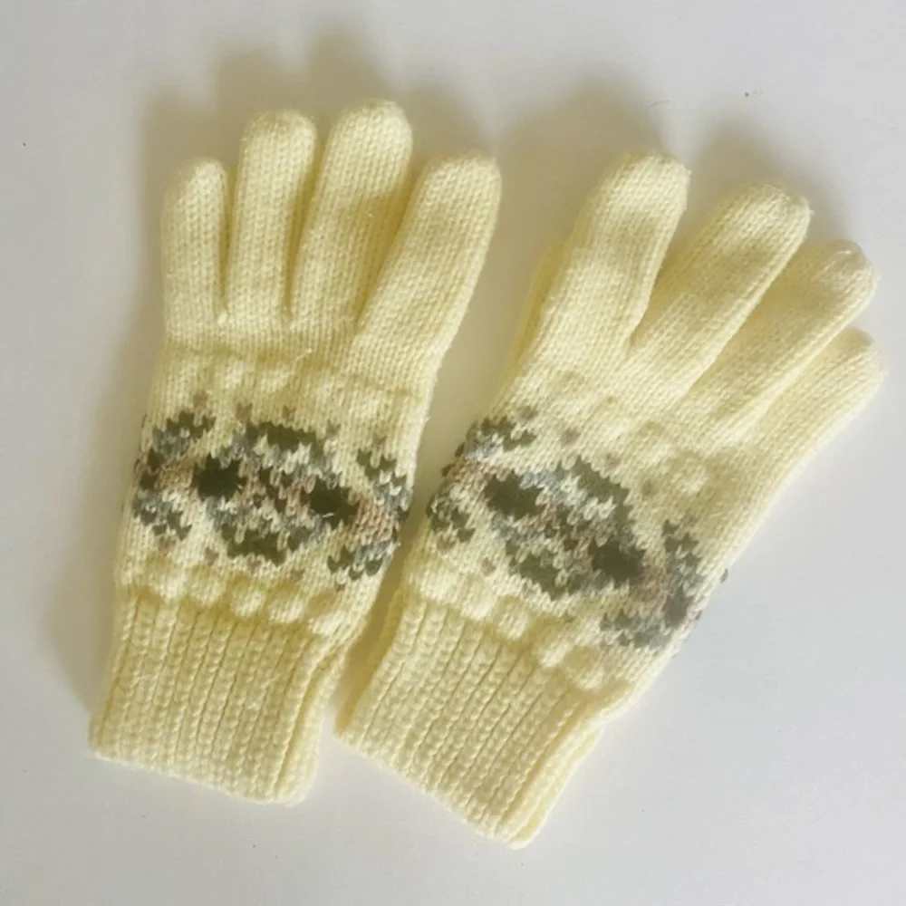 Fair Isle knit gloves, Sz. M/L